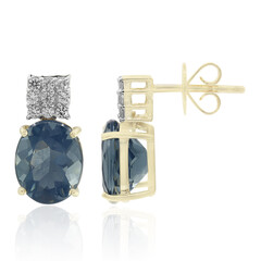 Orecchini in oro con Opale di Fuoco Blu