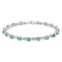 Bracciale in argento con Smeraldo Zambia