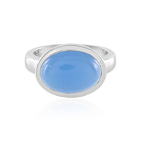 Anello in argento con Calcedonio Blu