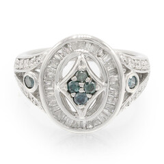 Anello in argento con Diamante Blu