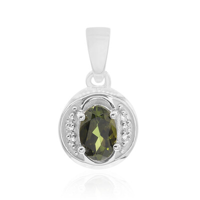 Ciondolo in argento con Tormalina Verde