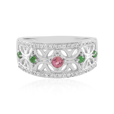 Anello in argento con Tormalina Rosa Nigeriana
