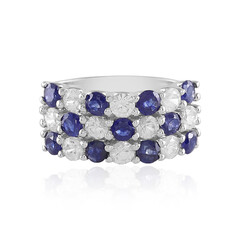 Anello in argento con Zaffiro Blu del Madagascar