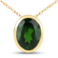 Collana in oro con Diopside Russo