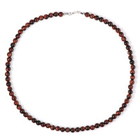 Collana in argento con Occhio di Tigre Rosso