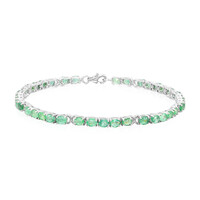 Bracciale in argento con Smeraldo Zambia