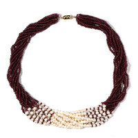 Collana in argento con Granato Mozambico (Riya)