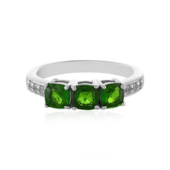 Anello in argento con Diopside Russo