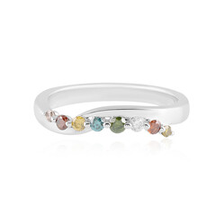 Anello in argento con Diamante Verde I3