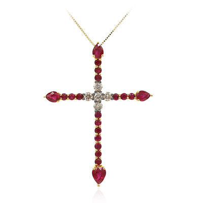 Collana in oro con Rubino Mozambico AAA (CIRARI)