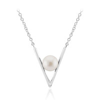 Collana in argento con Perla d'Acqua Dolce Bianca