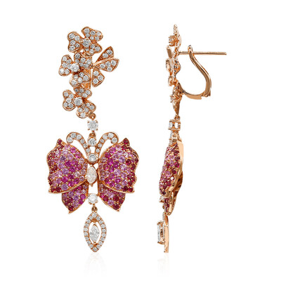 Orecchini in oro con Zaffiro Ceylon Rosa (Estée Collection)