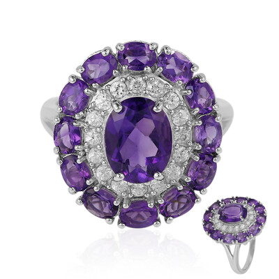 Anello in argento con Ametista Zambiana