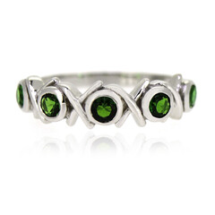 Anello in argento con Diopside Russo