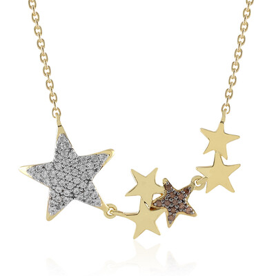 Collana in argento con Zircone Cognac