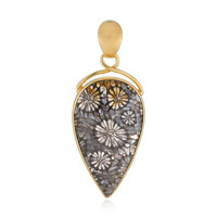 Ciondolo in argento con Corallo Pietrificato (Bali Barong)