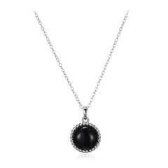 Collana in argento con Agata Nera