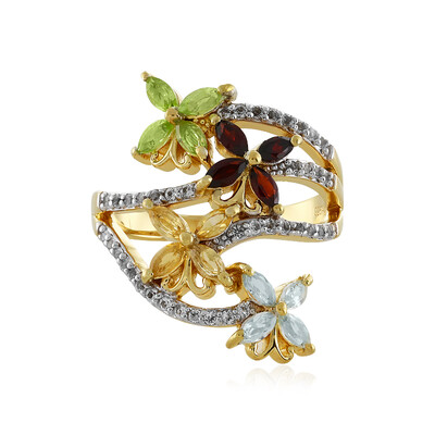 Anello in argento con Granato Mozambico
