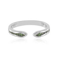 Anello in argento con Diamante Verde I3