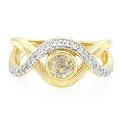 Anello placcato in oro con Spectrolite