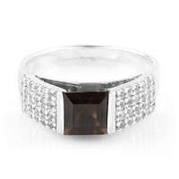 Anello in argento con Quarzo Fumè