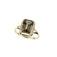 Anello in oro con Quarzo Fumè