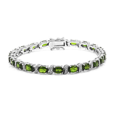 Bracciale in argento con Diopside Russo
