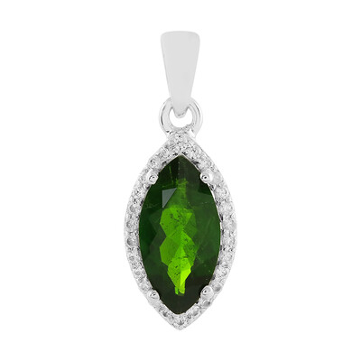 Ciondolo in argento con Diopside Russo