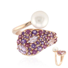 Anello in argento con Perla d'Acqua Dolce Bianca (TPC)