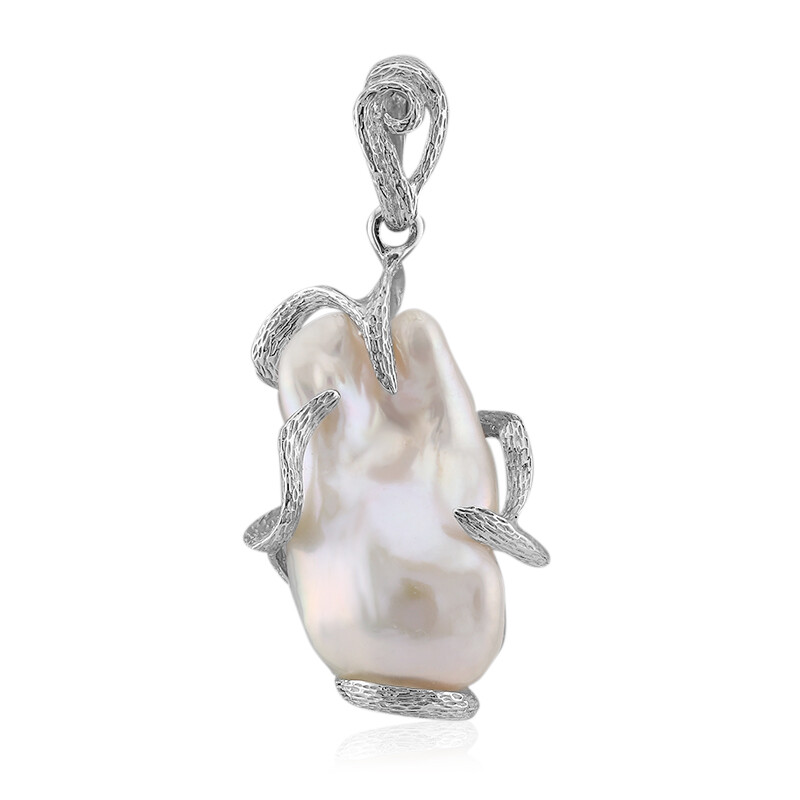 MATERIA Ciondolo da donna in argento 925 rodiato con perla