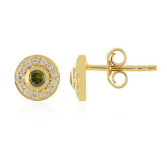 Orecchini in argento con Diamante Verde I3