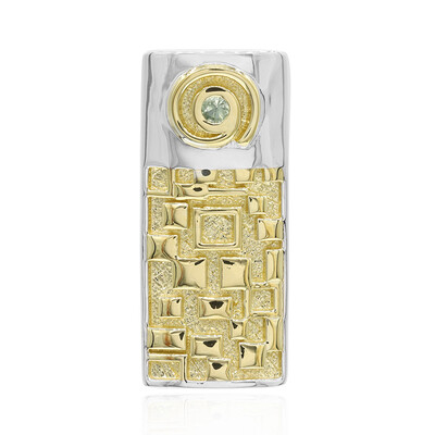 Ciondolo in argento con Zaffiro Verde (MONOSONO COLLECTION)