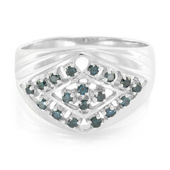 Anello da uomo placcato in platino con Diamante Fancy