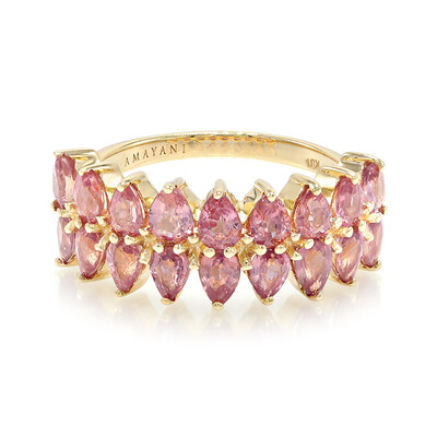 Anello in oro con Zaffiro Padparadscha (non riscaldato) (AMAYANI)