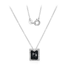 Collana in argento con Agata Nera