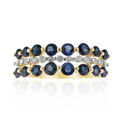 Anello in oro con Zaffiro Kanchanaburi