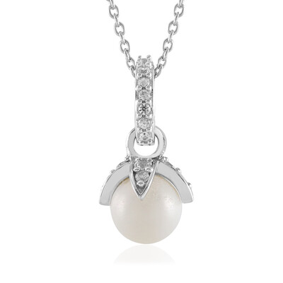 Collana in argento con Perla d'Acqua Dolce Color Crema