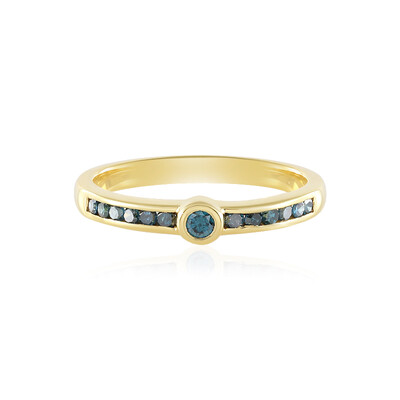 Anello in argento con Diamante Blu I2