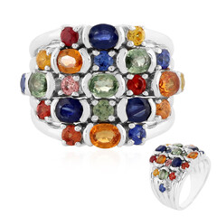 Anello in argento con Zaffiro Fancy