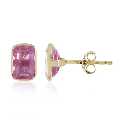 Orecchini in oro con Zaffiro Rosa del Madagascar