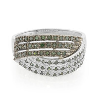 Anello placcato in platino con Diamante Fancy