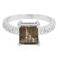 Anello in argento con Quarzo Fumè