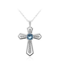 Collana in argento con Topazio Blu Londra