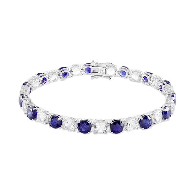 Bracciale in argento con Zaffiro Blu del Madagascar