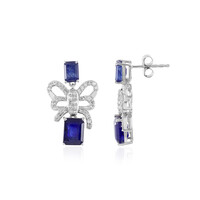 Orecchini in argento con Zaffiro Blu del Madagascar