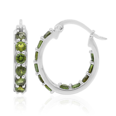 Orecchini in argento con Tormalina Verde