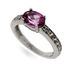 Anello in argento con Topazio Flamingo