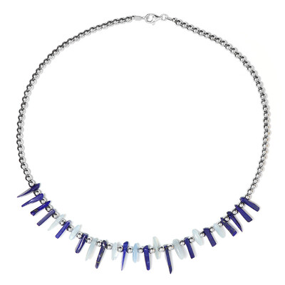 Collana in argento con Ematite Argentata (Riya)