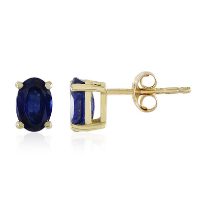 Orecchini in oro con Zaffiro Blu del Madagascar