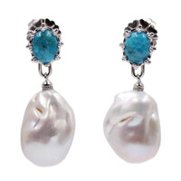 Orecchini in argento con Perla di Acqua Dolce (Dallas Prince Designs)